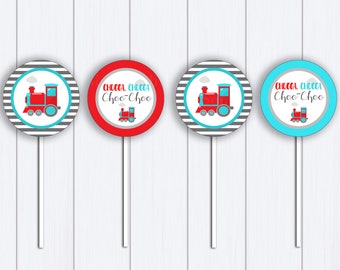 Train Birthday Cupcake Toppers: Chugga Chugga Party (Digital Download)