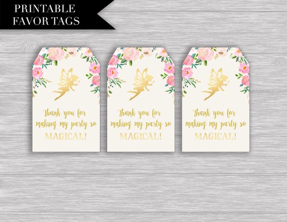Fairy Favor Tag printable download: FAIRY FAVOR | Etsy