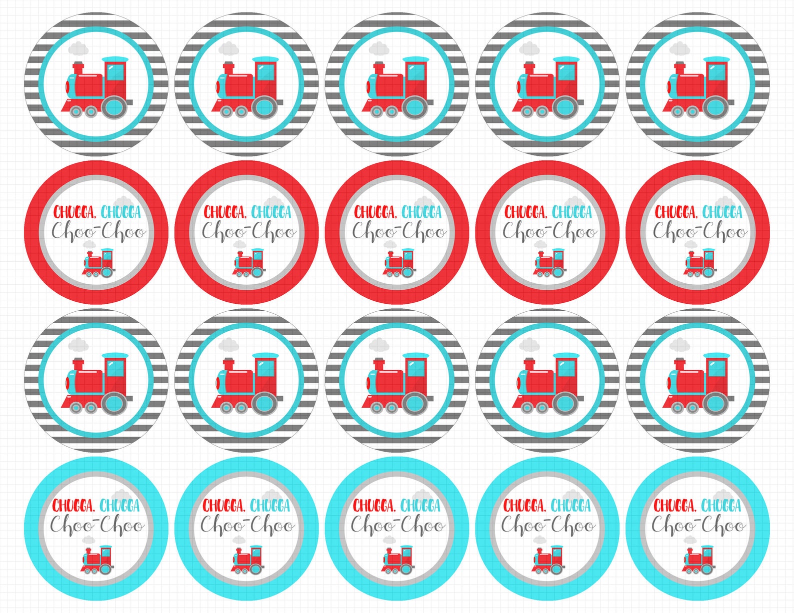 Train Birthday Cupcake Toppers TRAIN CUPCAKE Etsy