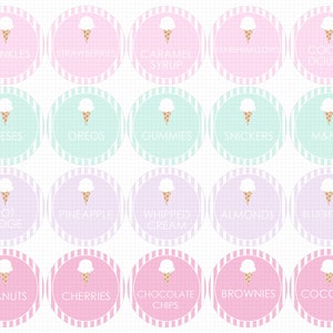 Ice Cream Bar Topping Labels Printable Download: Ice Cream Birthday ...
