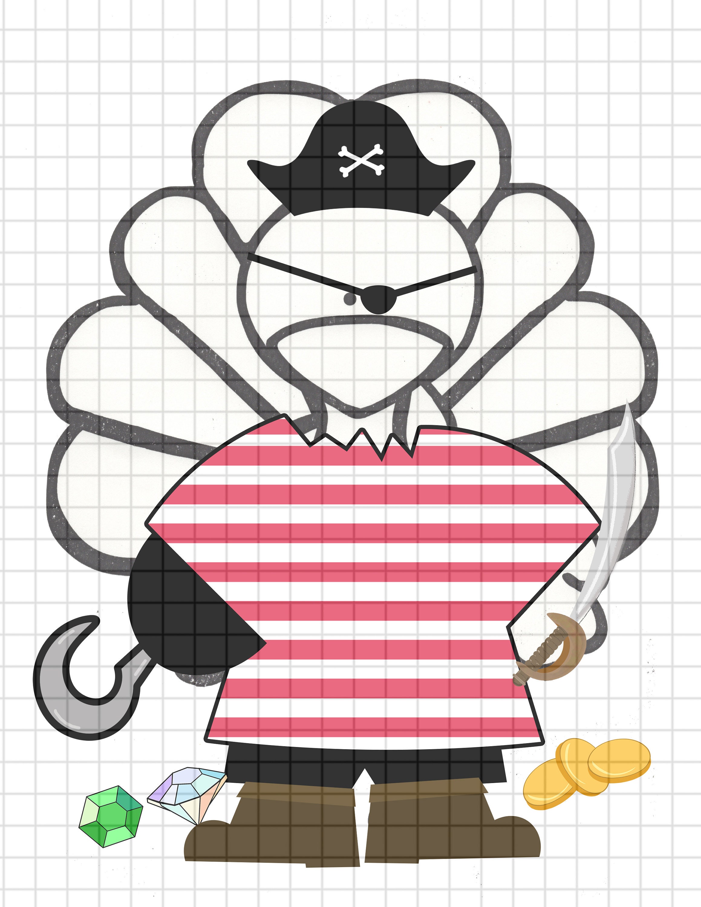 turkey disguise clip art - pirate turkey, pirate disguise, pirate