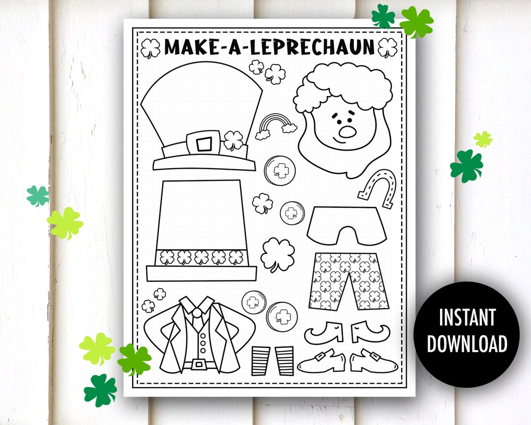 St. Patrick's Cut and Paste Printable  st. PATRICKS