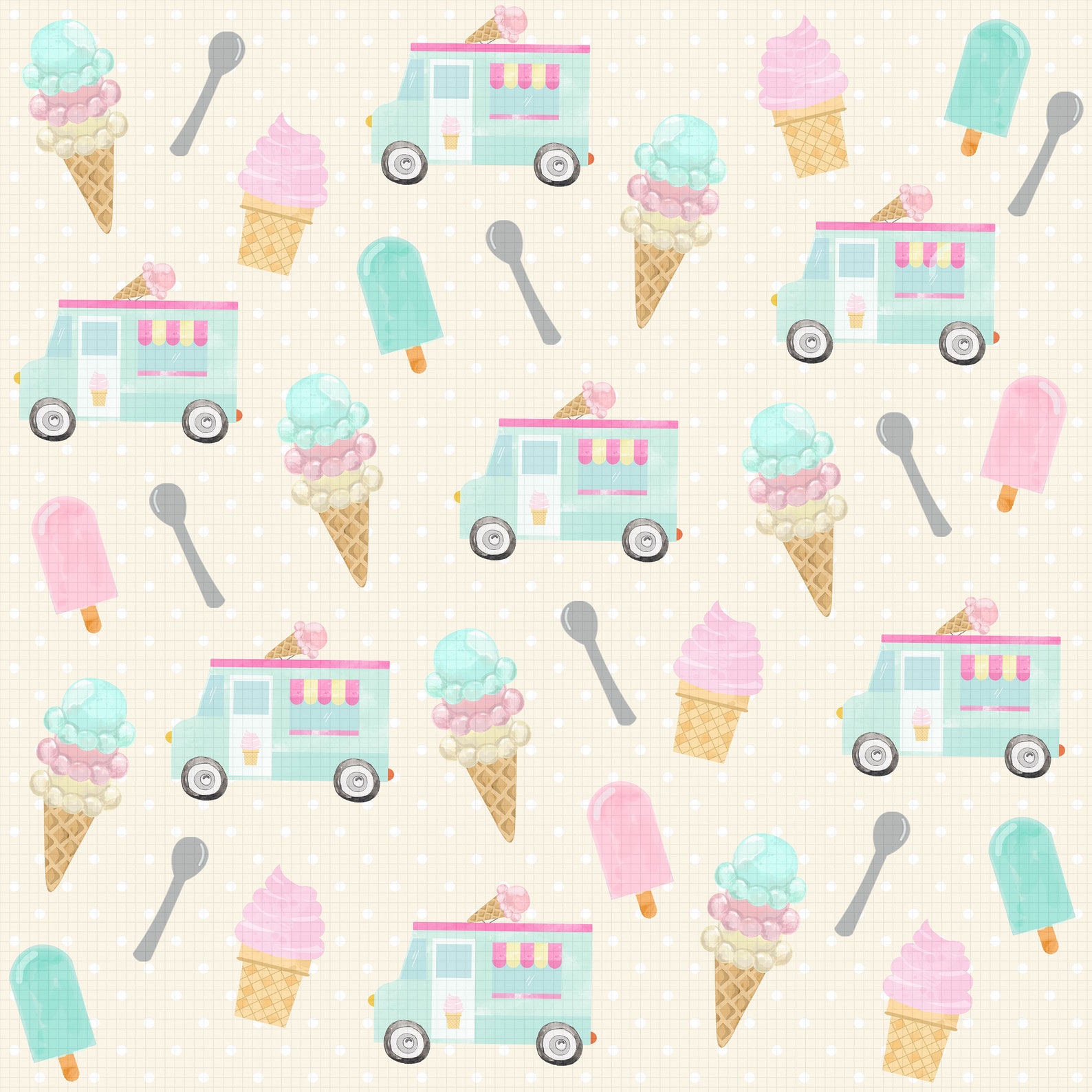 Ice Cream Digital Paper Ice Cream Cone Waffle Cone Ice Etsy UK