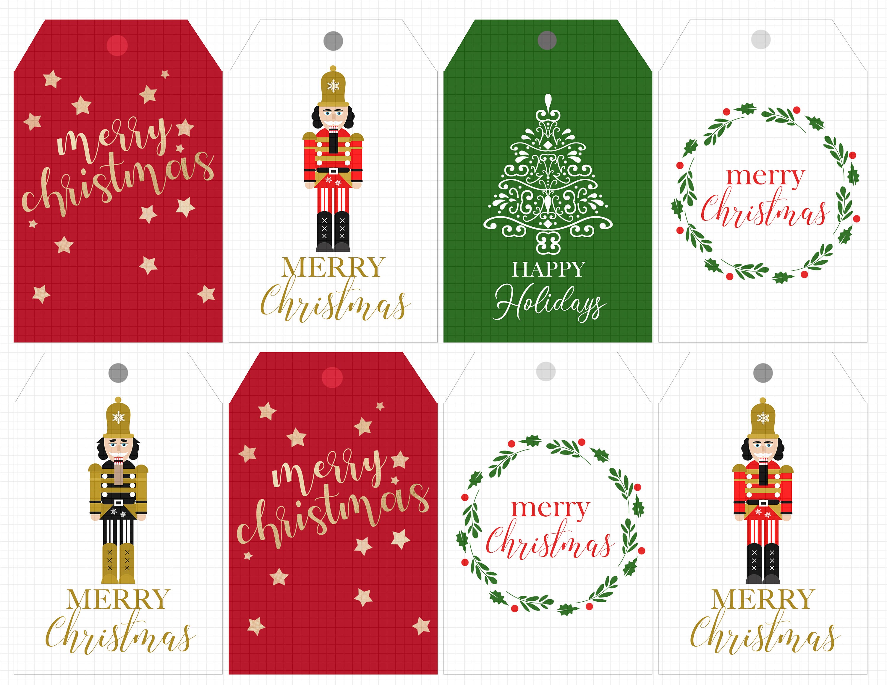 Nutcracker Gift Tag Printable: nutcracker CHRISTMAS | Etsy