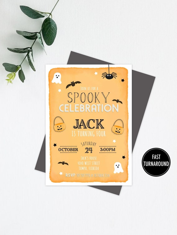 Halloween Birthday Invitation Printable: halloween | Etsy