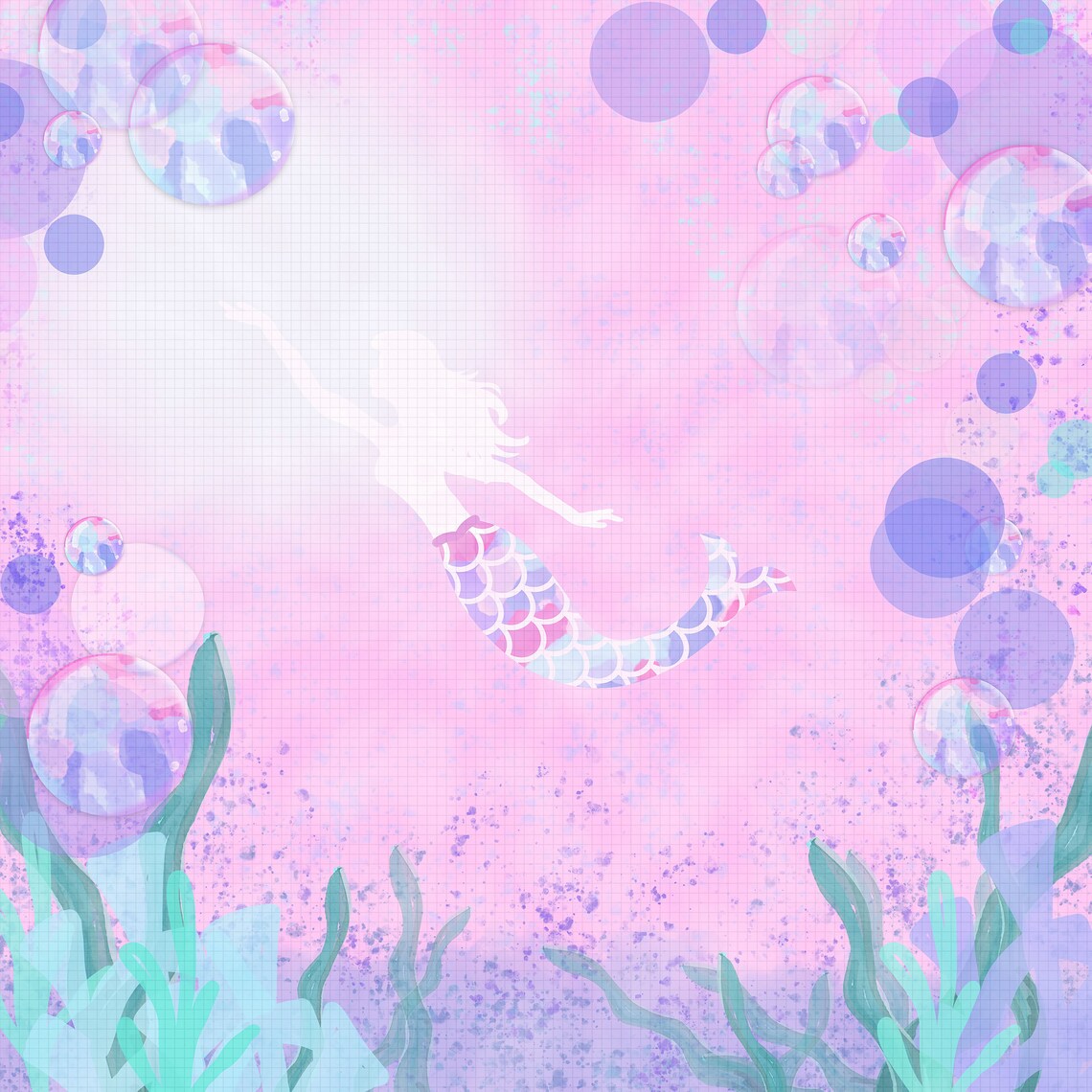 Mermaid Digital Paper: mermaids Pink Purple - Etsy