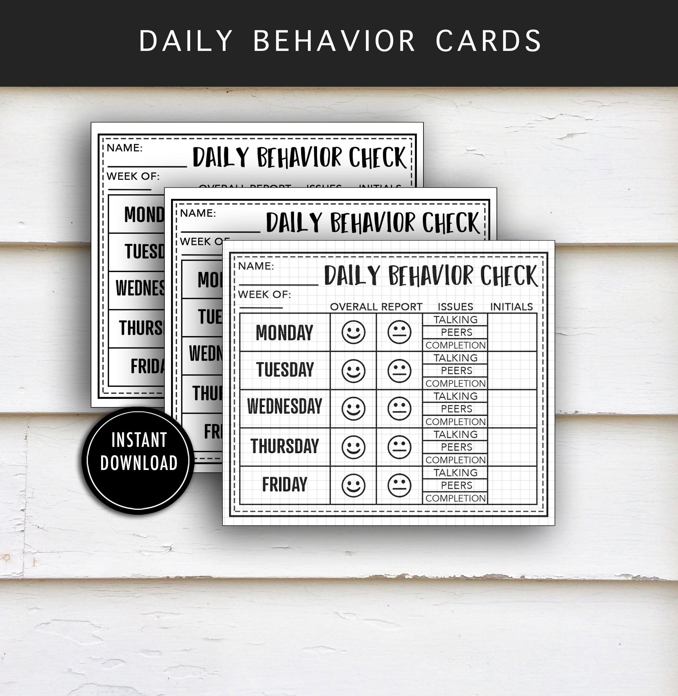 daily behavior report card grade.pdf Daily Behavior Chart Printable: Student Behavior Report Cards (PDF Download)