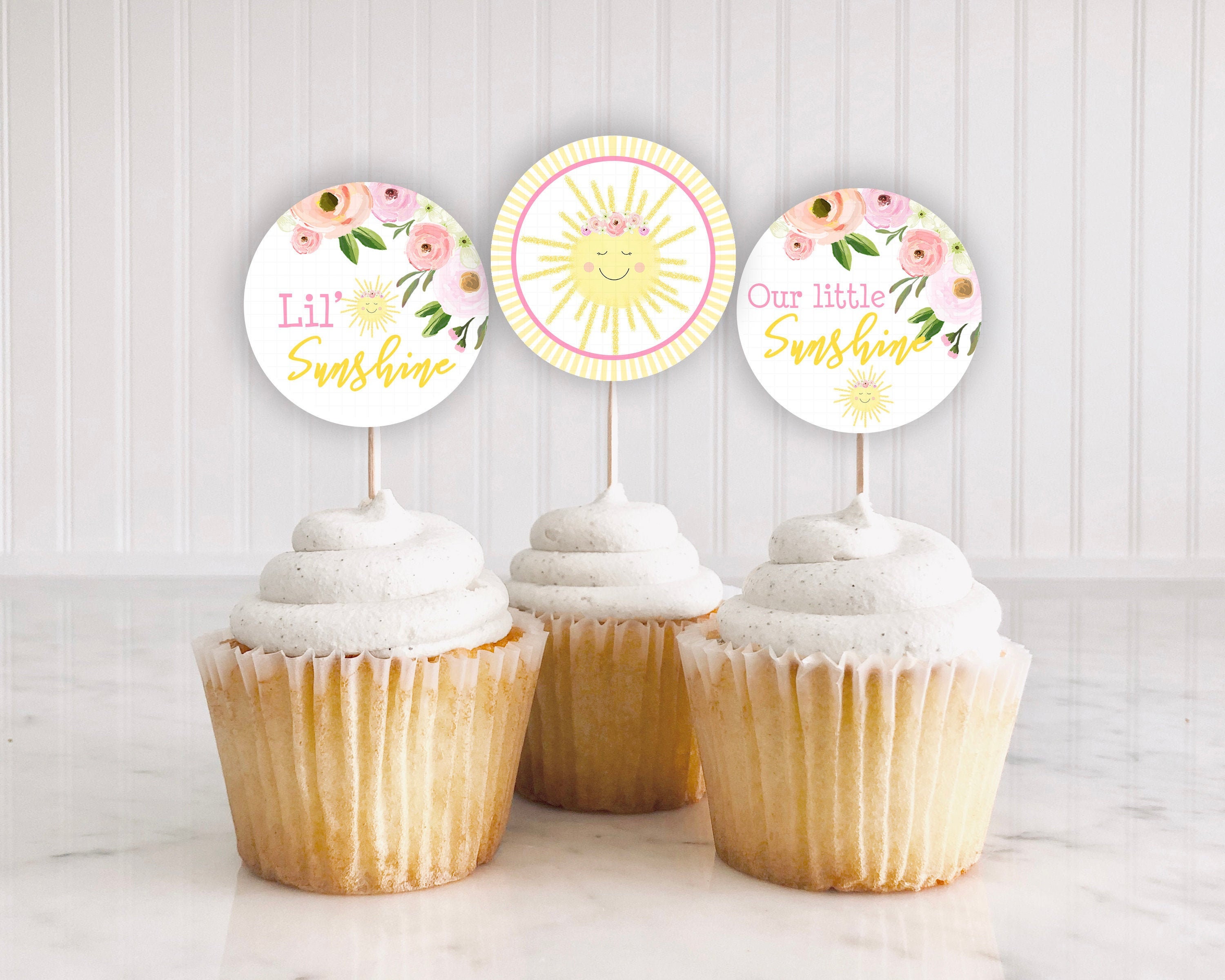 Sunshine Cupcake Toppers Printable: sun CUPCAKE - Etsy