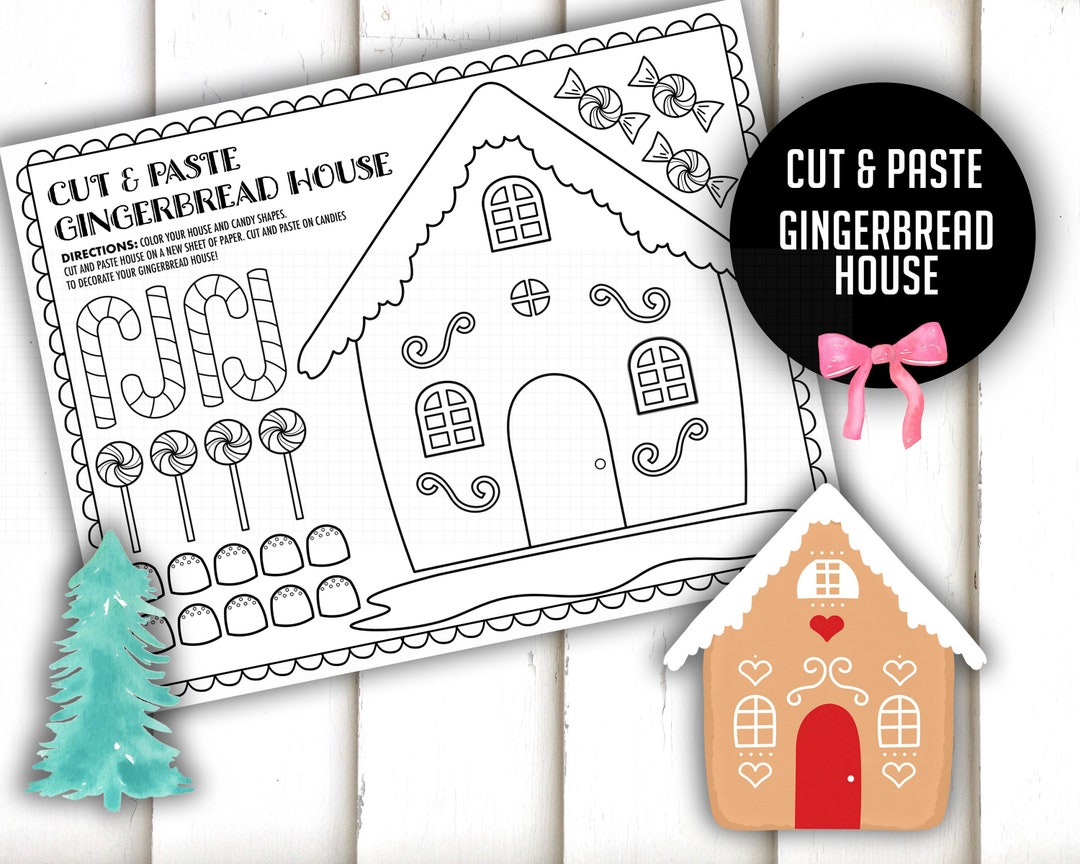 Christmas Craft Printable  gingerbread HOUSE