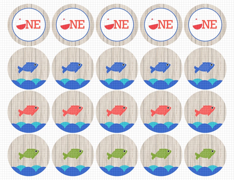 Fishing Cupcake Toppers ofishally CUPCAKE Topper Etsy