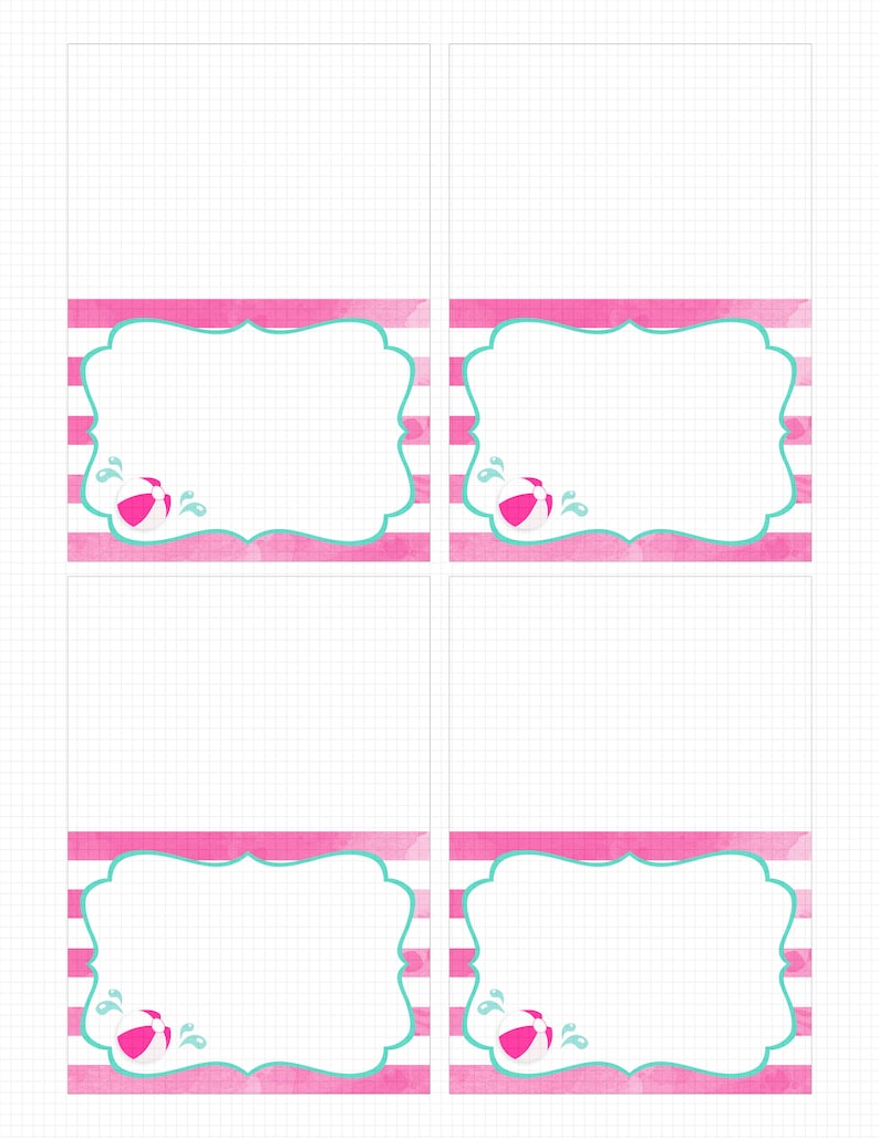 Pool Party Food Cards Printable: pool PARTY TENT - Etsy
