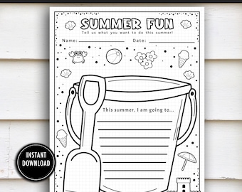 Summer Writing Activity: Beach Theme Printable (Digital Download)