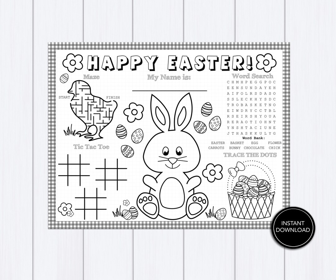 Kids Easter Placemat easter Placemat Coloring, Kids Table, Easter