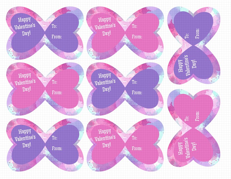 Lollipop Butterfly Valentine Card Printable Download: - Etsy