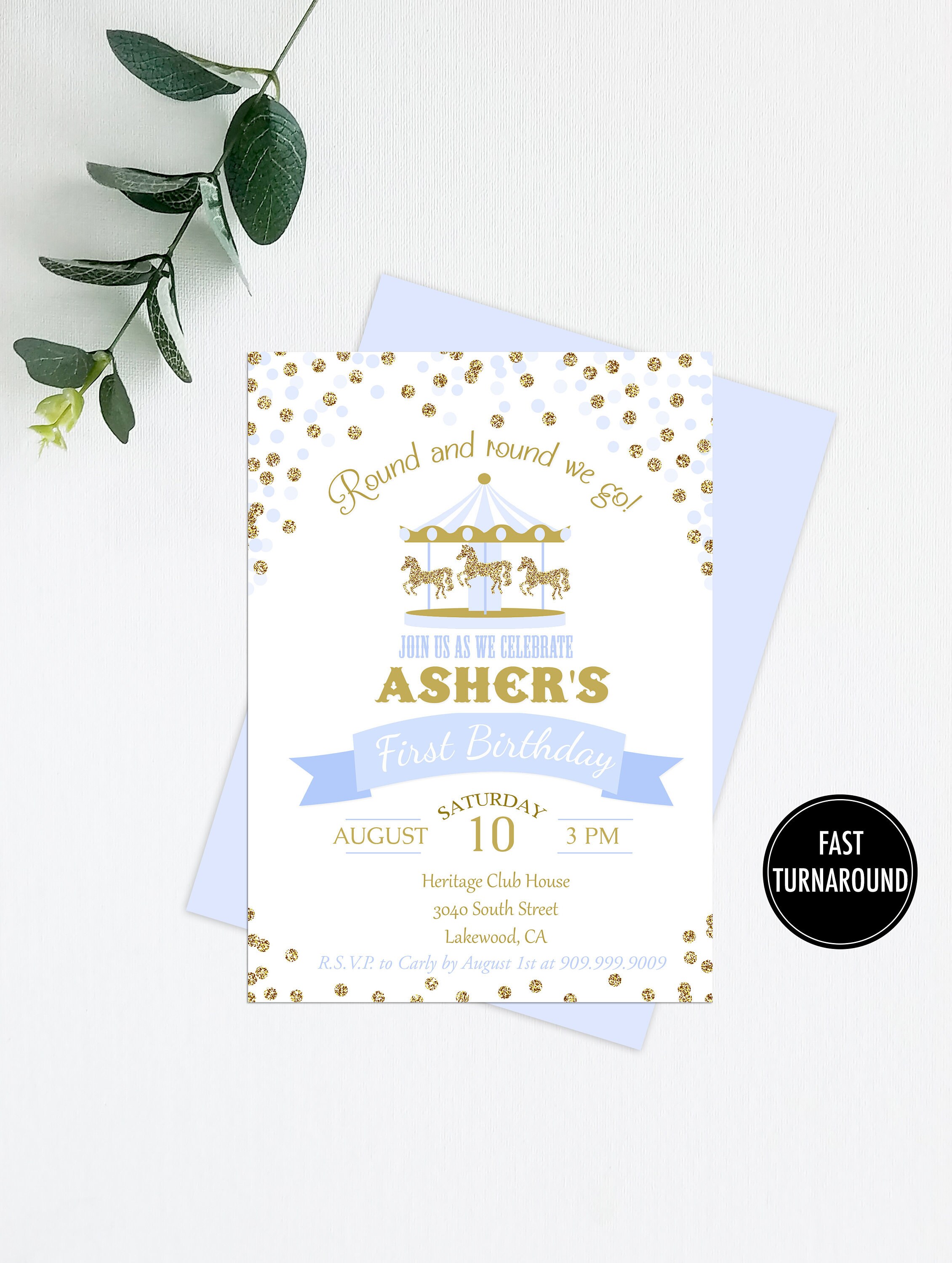 Carousel Birthday Invitation Printable: CAROUSEL | Etsy