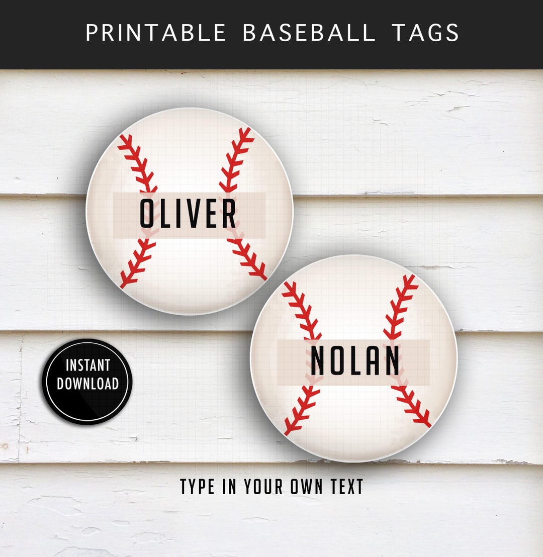 Baseball Favor Tags: Printable Party Decoration (SVG, PDF Download) - Etsy