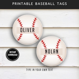 Baseball Printable Download: "BASEBALL BAG TAG" baseball favor tags, baseball party, team, printable tags, end of year, svg, pdf