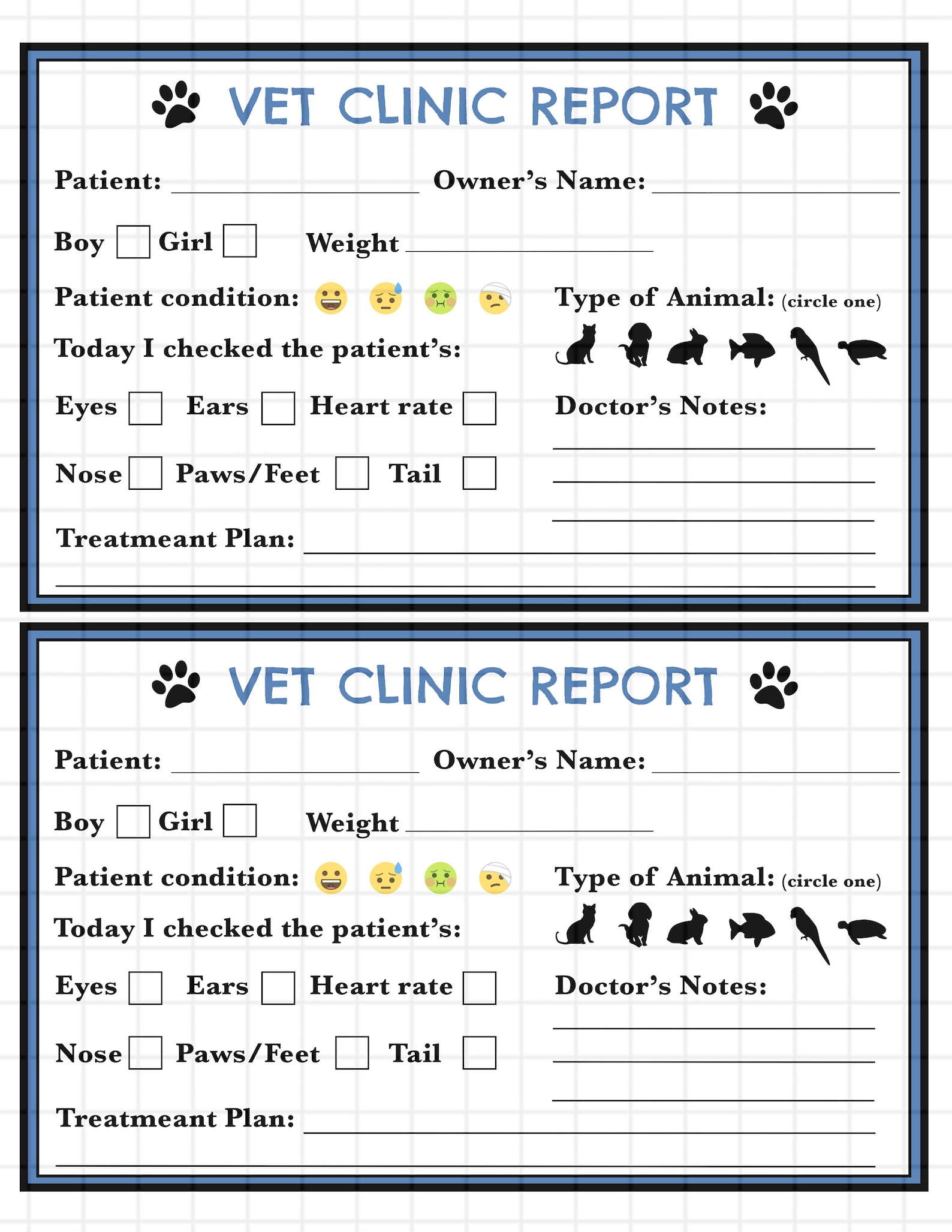 Vet Pretend Play Printable Bundle: "vet CLINIC Play" Veterinarian, Prek ...
