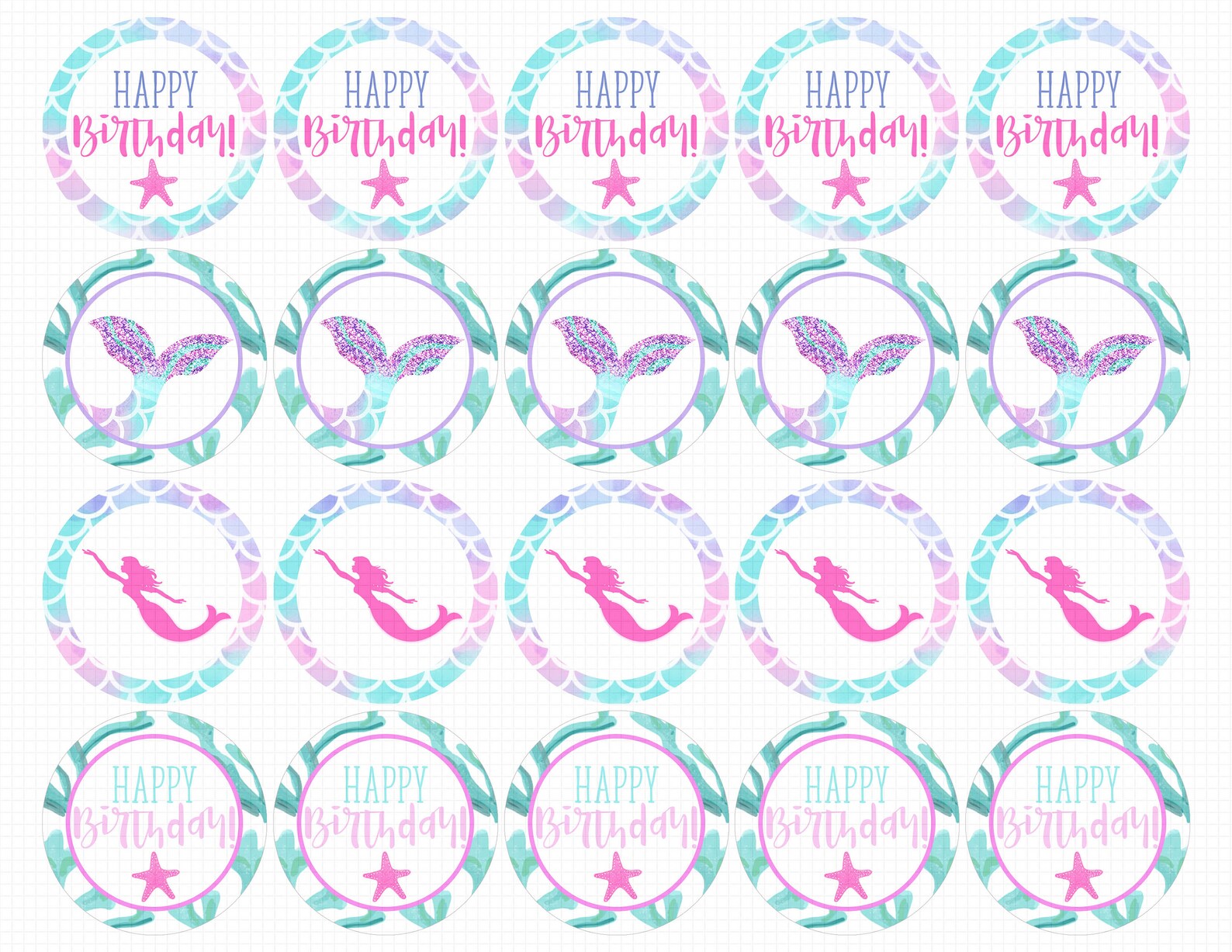 Mermaid Cupcake Toppers: MERMAID CUPCAKE TOPPER - Etsy 日本