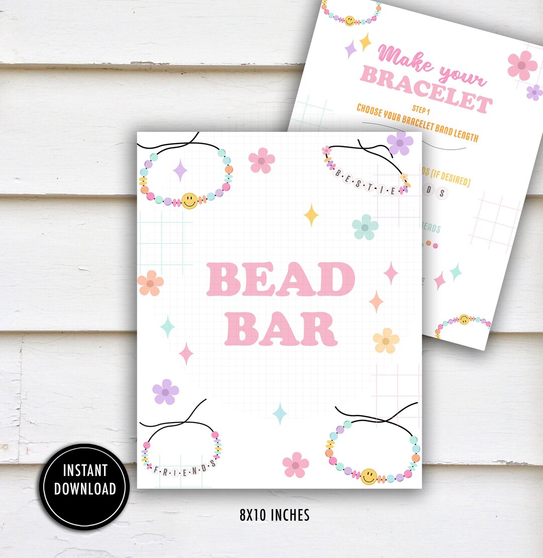 Jewelry Rack Topper Sign Examples Bracelet Bar Sign: DIY Jewelry Making Party Decor (digital Download) - Etsy