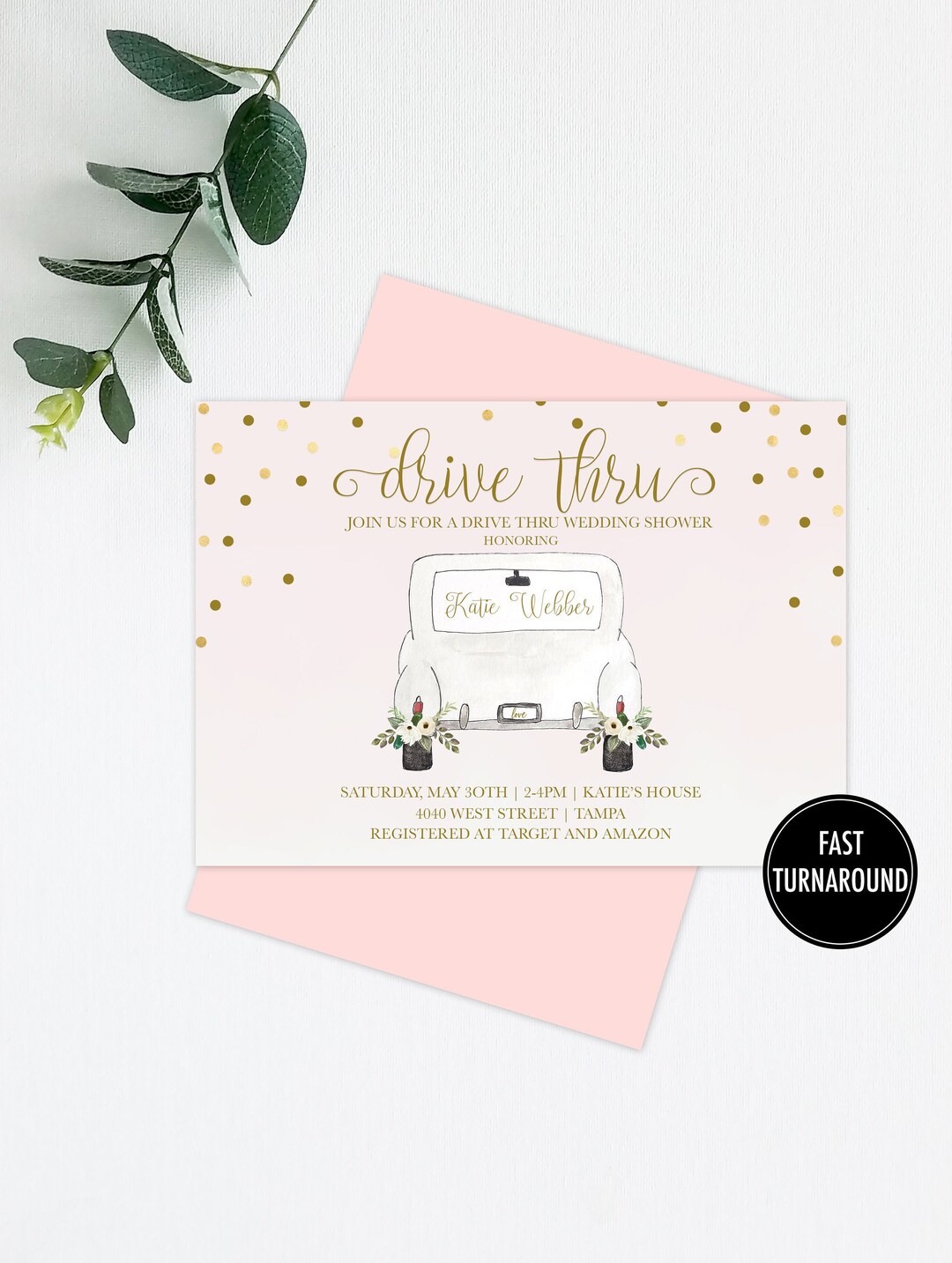 Drive Thru Wedding Shower Invitation Digital File Etsy