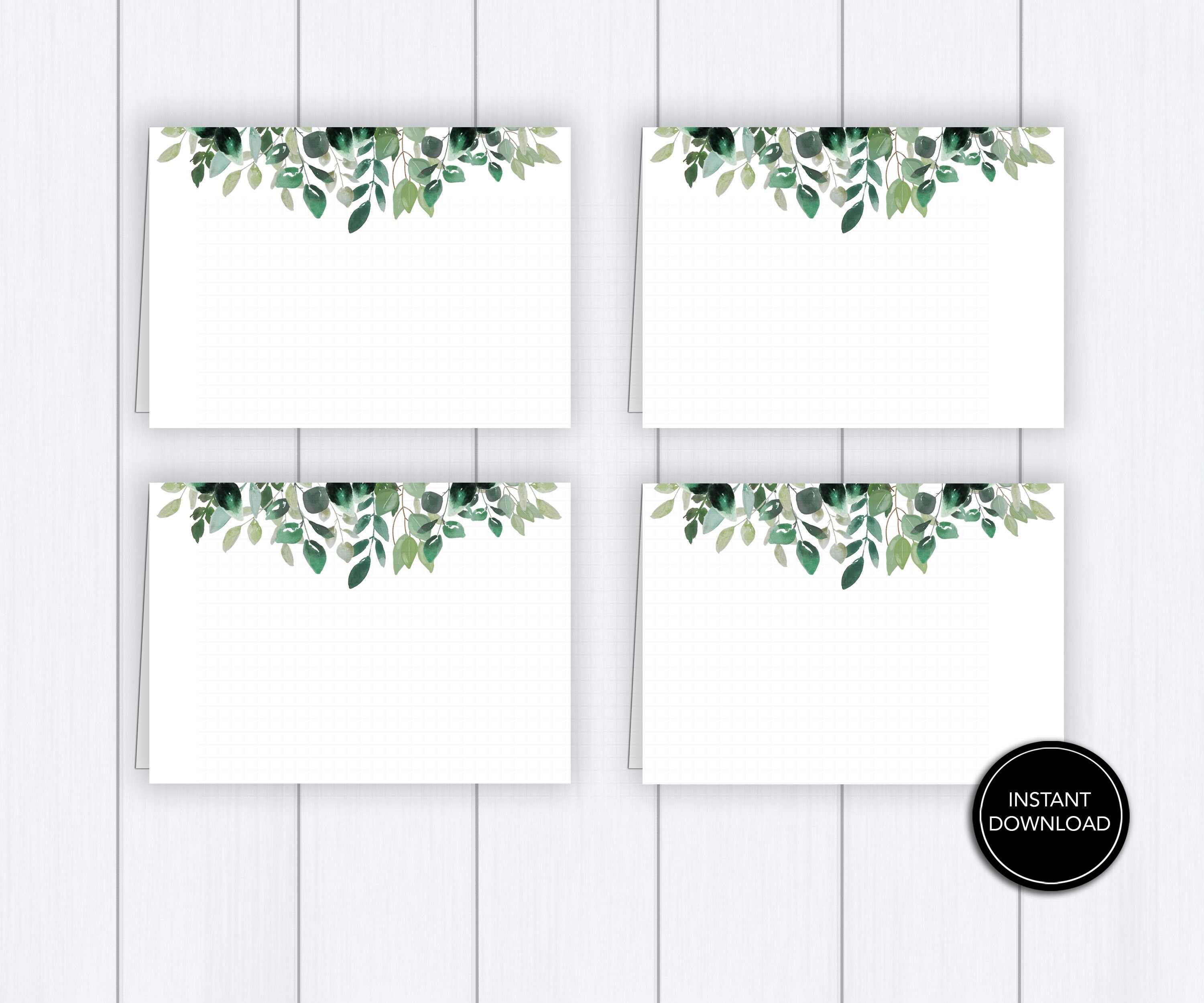Greenery Wedding Tent Card Printable: Eucalyptus, Ivy (digital Download ...