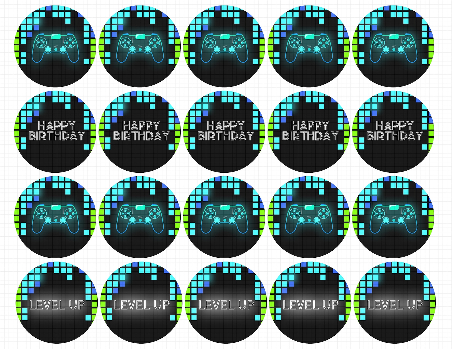 Gamer Cupcake Toppers Printable: gaming CUPCAKE | Etsy