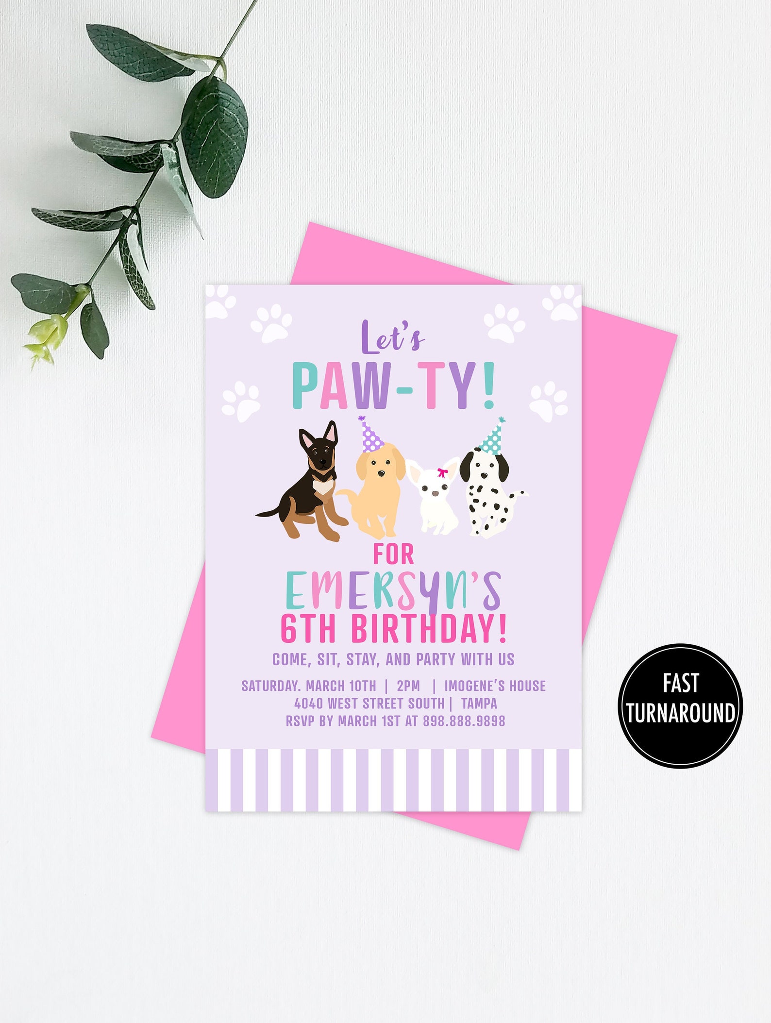 Adopt a Pet Birthday Invitation Printable lets PAWTY Etsy