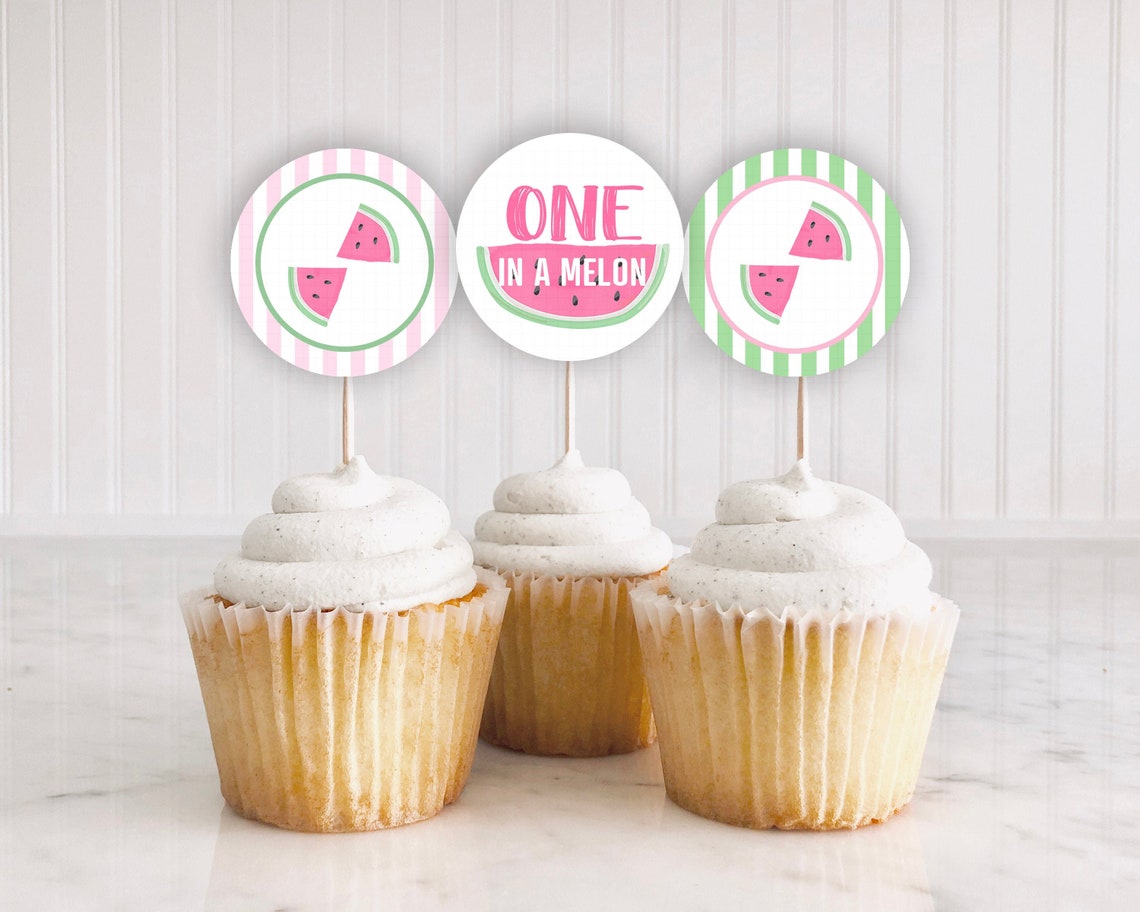 Watermelon Cupcake Topper Printable: melon CUPCAKE - Etsy