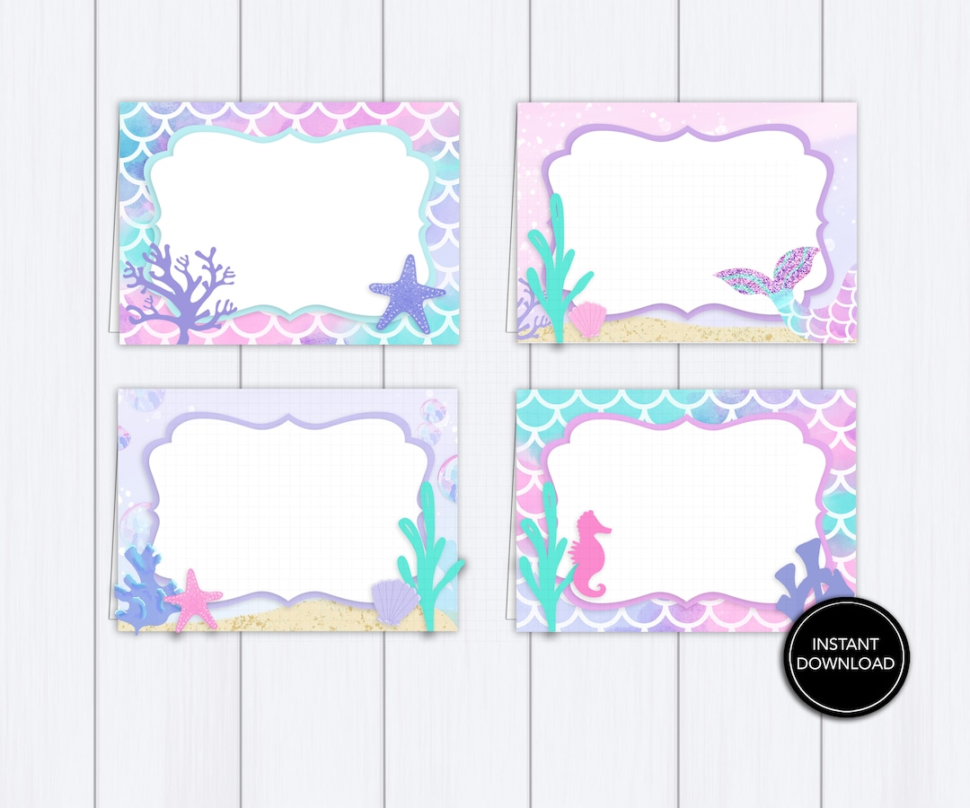 Free Printable Mermaid Food Labels Free Printable Mermaid Food Labels