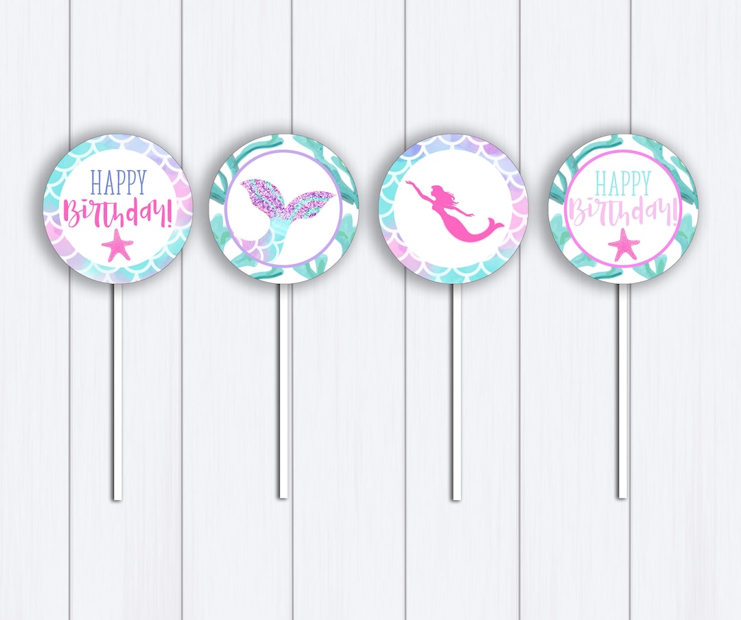 Mermaid Cupcake Toppers: "mermaid CUPCAKE Topper" Mermaid Tail, Scale ...