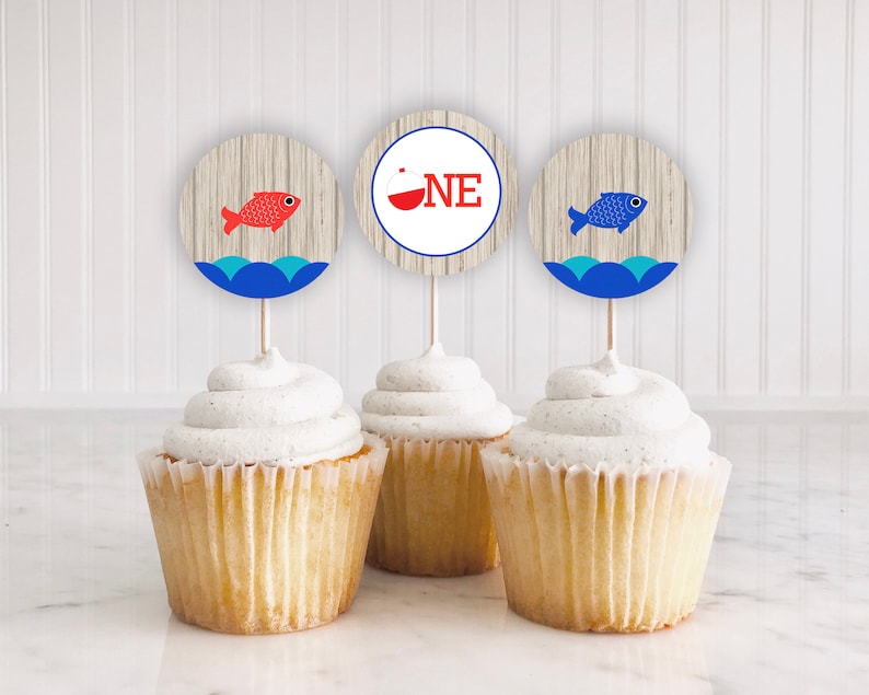 Fishing Cupcake Toppers ofishally CUPCAKE Topper Etsy
