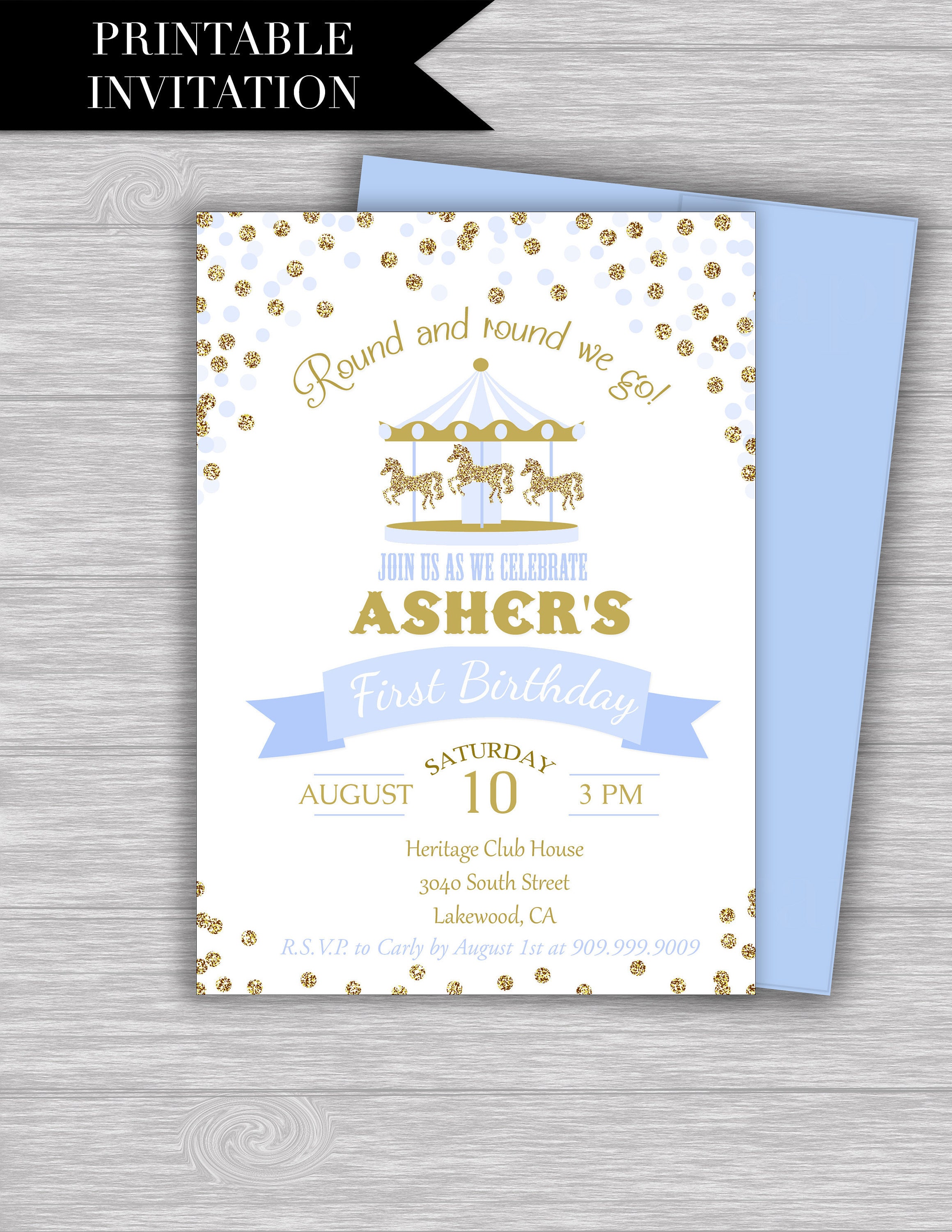 Carousel Birthday Invitation Printable: CAROUSEL | Etsy
