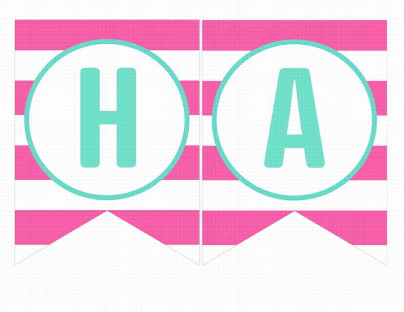 Pool Party Banner Printable: happy Birthday Pink - Etsy