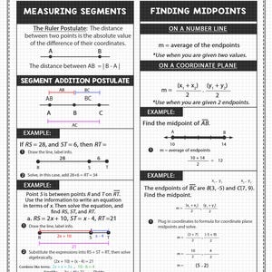 Geometry Study Guide Notes: Geometry Introduction | Visual Geometry Notes | Segments | Midpoints | Distance Formula (Digital Download) image 2