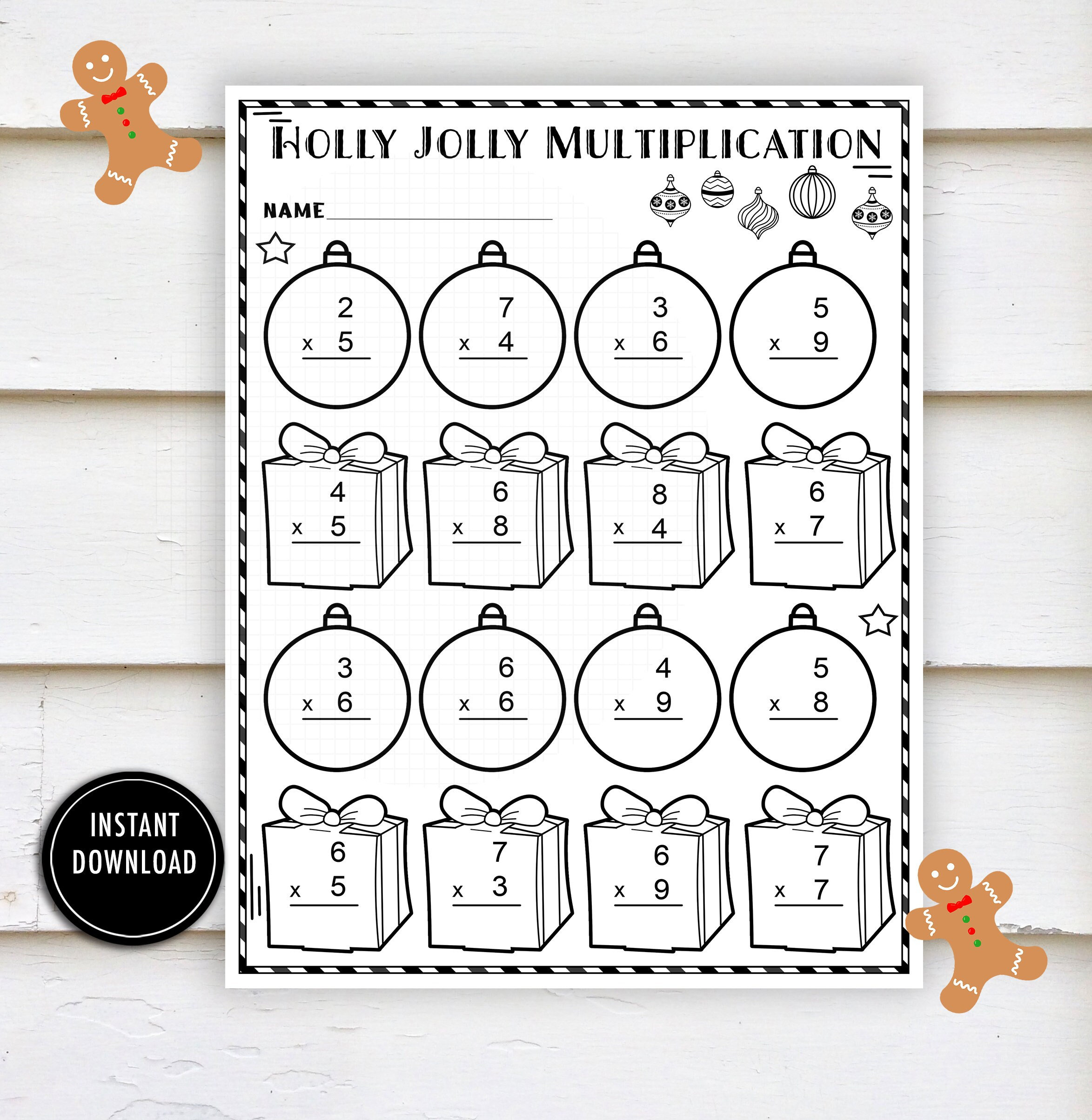 christmas worksheet multiplication- "math worksheets" winter