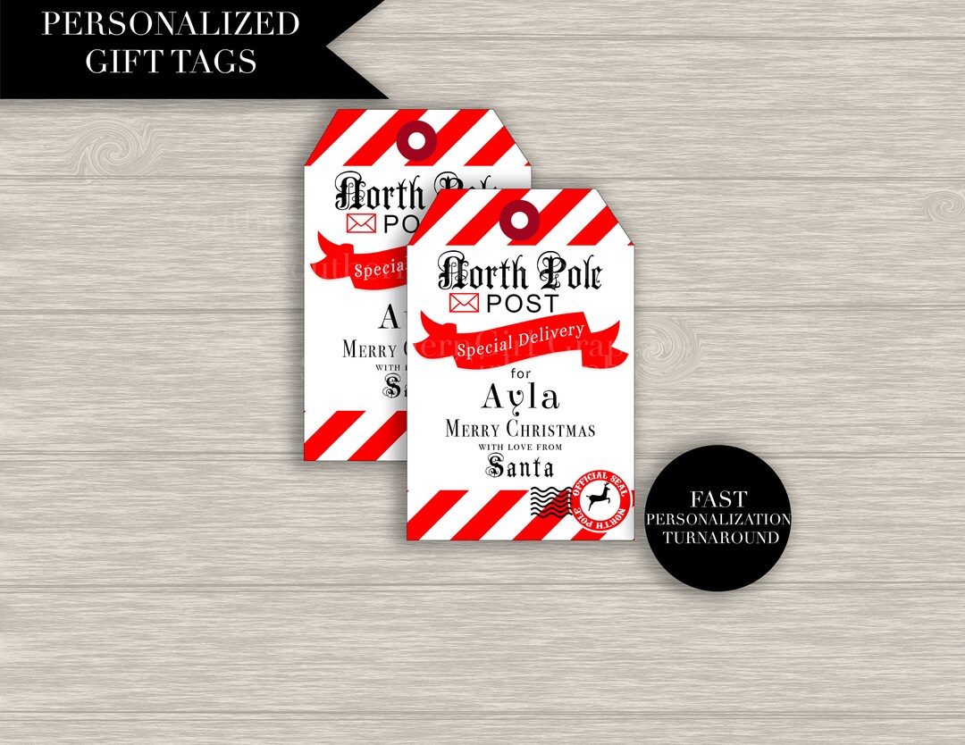 Personalized From Santa Gift Tag Printable: "from SANTA Tag" From the ...