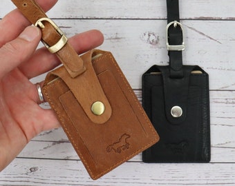 Safekeepers Luggage label - suitcase label - 3 pieces of luggage label - Leather