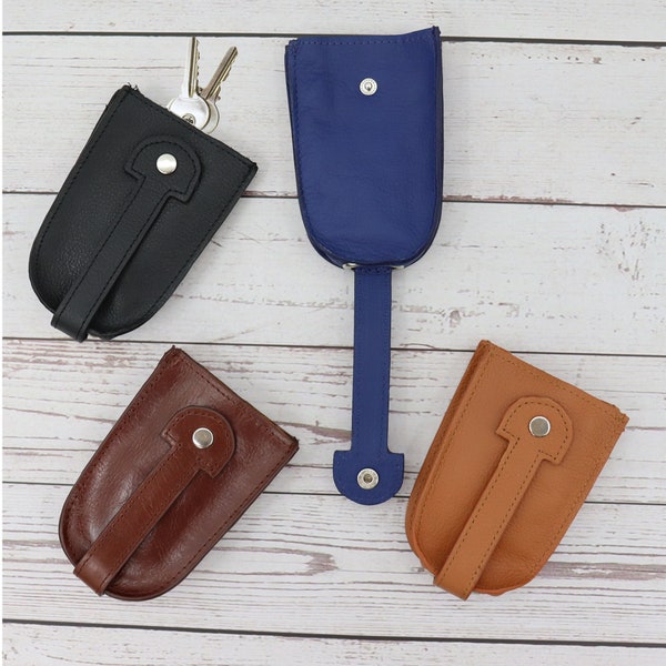 Leather key bell black - key case - keychain key - Leather Keychain