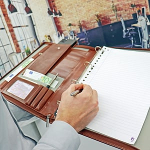 Leather Document Folder, Conference Folder A4, a4 Portfolio Folder, a4 Leather, Padfolio,Design fit for 12 inch Tablets Genuine Leather