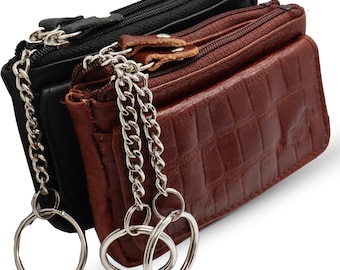 Safekeepers Keycase - Key case - key case wallet - Coin Purse - mini wallet - Black and Brown Croco