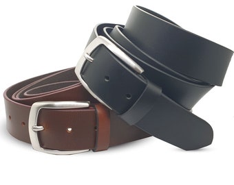 Safekeepers Belt - Large size belts - 2 Pieces - Extra Long - Leather - 4 Cm - Black & Brown