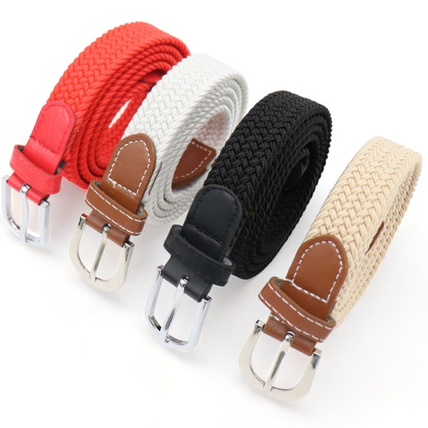 Ceinture élastique - lot de 4 - ceinture femme - ceinture élastique - ceintures élastiques étroites - ceinture tressée