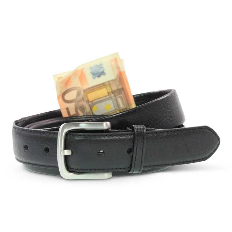 Leather Money Belt Moneybelt Belt With Zipper Etsy