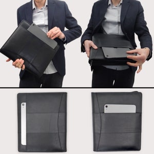Safekeepers Leather Writing Folder with Mouse Pad - Black