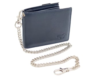 Men's Wallet - Compact - Chain Wallet - Navy