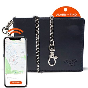 Leather Men's Wallet with Bluetooth Tracker