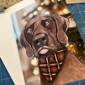 Liver GSP Christmas card, printed hand illustrated design