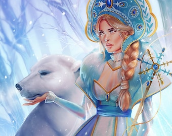 5" x 7" and 11" x 14" Snow Queen Illustration Print