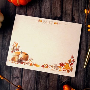 Fox Notepad Autumn Memopad Stationary 4.25&quot; x 5.5&quot;